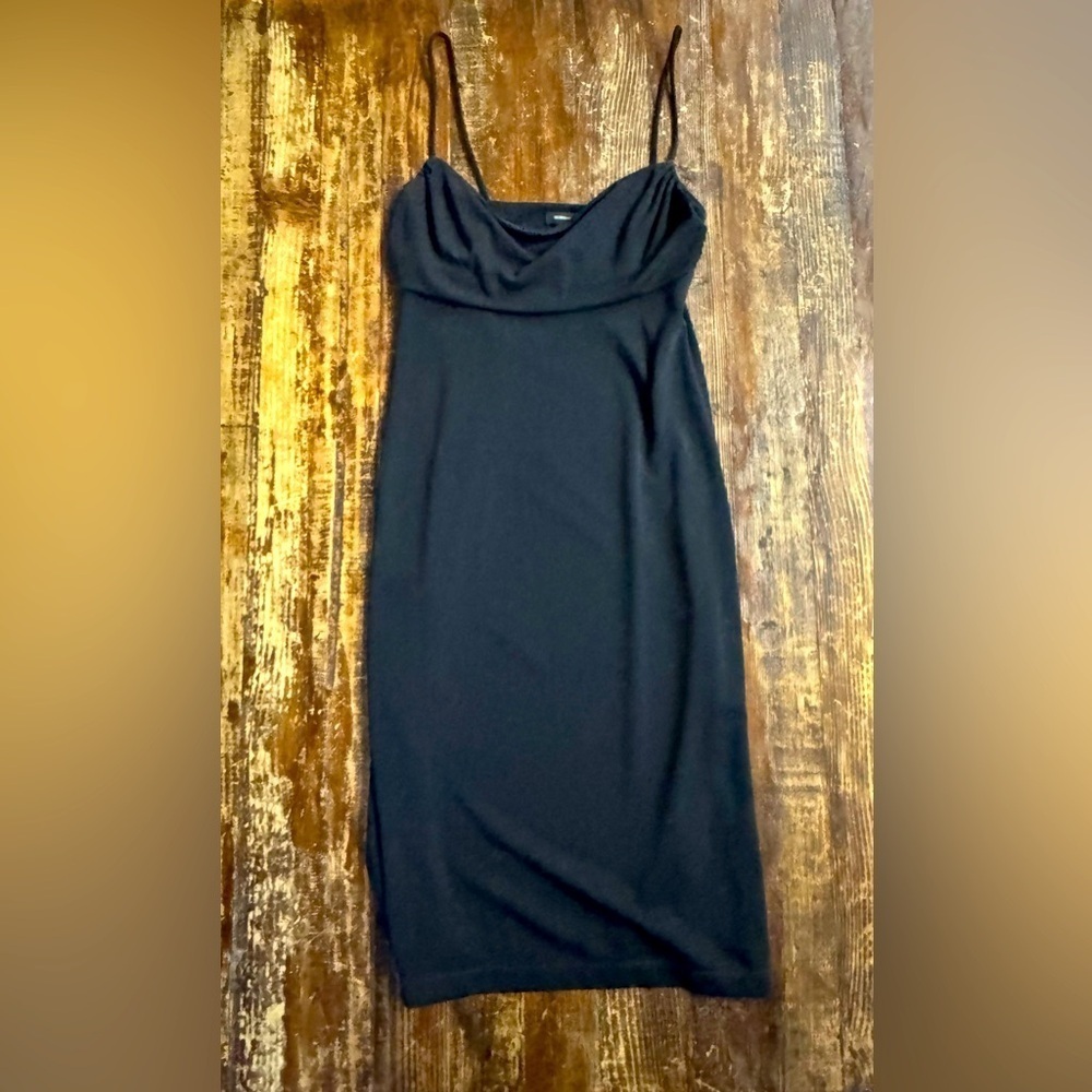 BCBG-Elegant Black Spaghetti Strap Dress